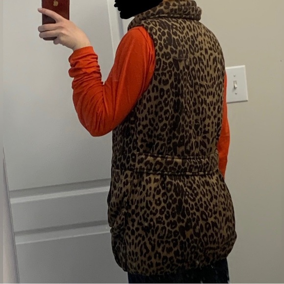Suede / Soft Velvet Leopard Print Long Vest - Picture 10 of 10